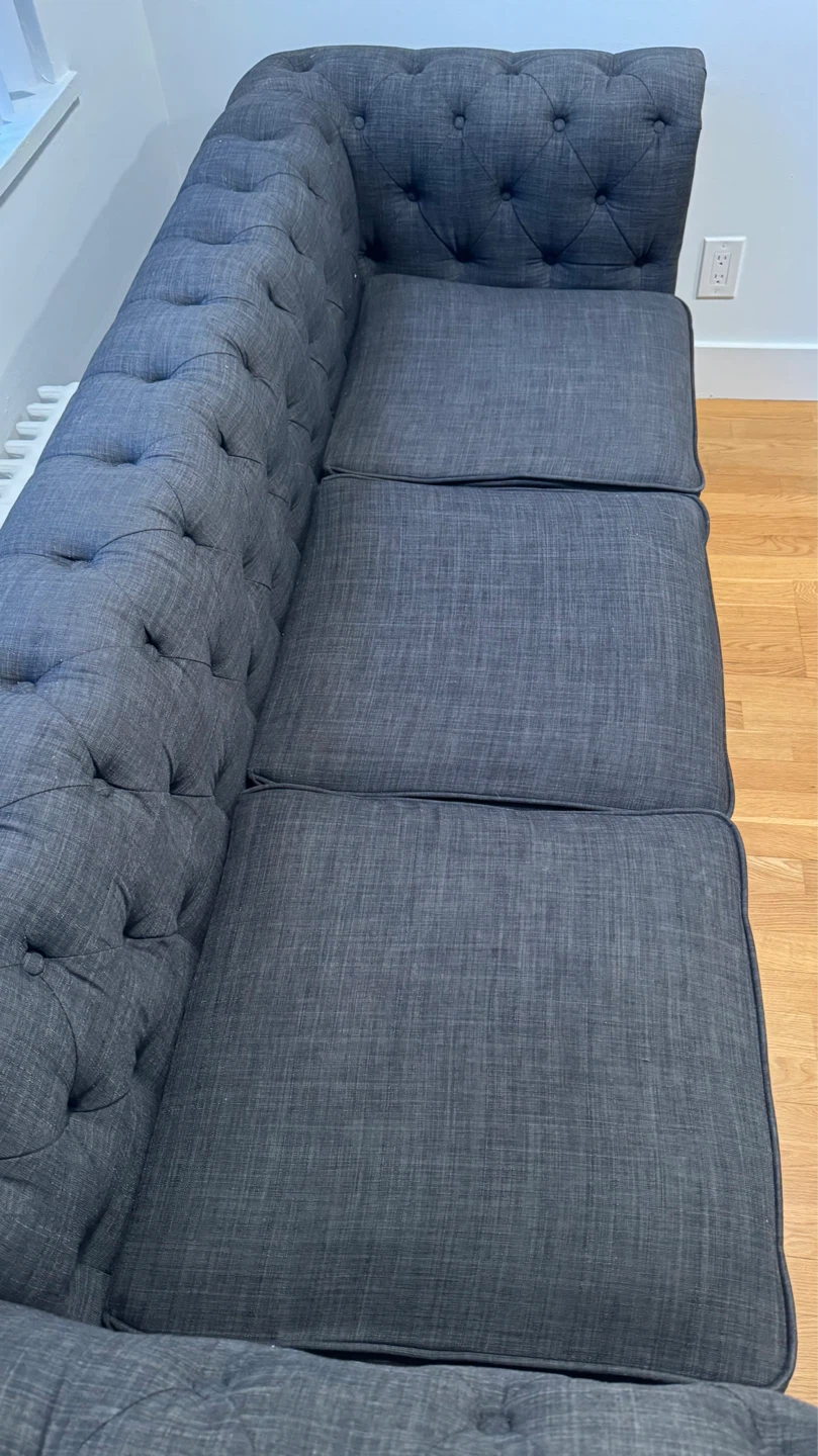 Dark Grey Tufted Sofa- Need Gone ASAP
