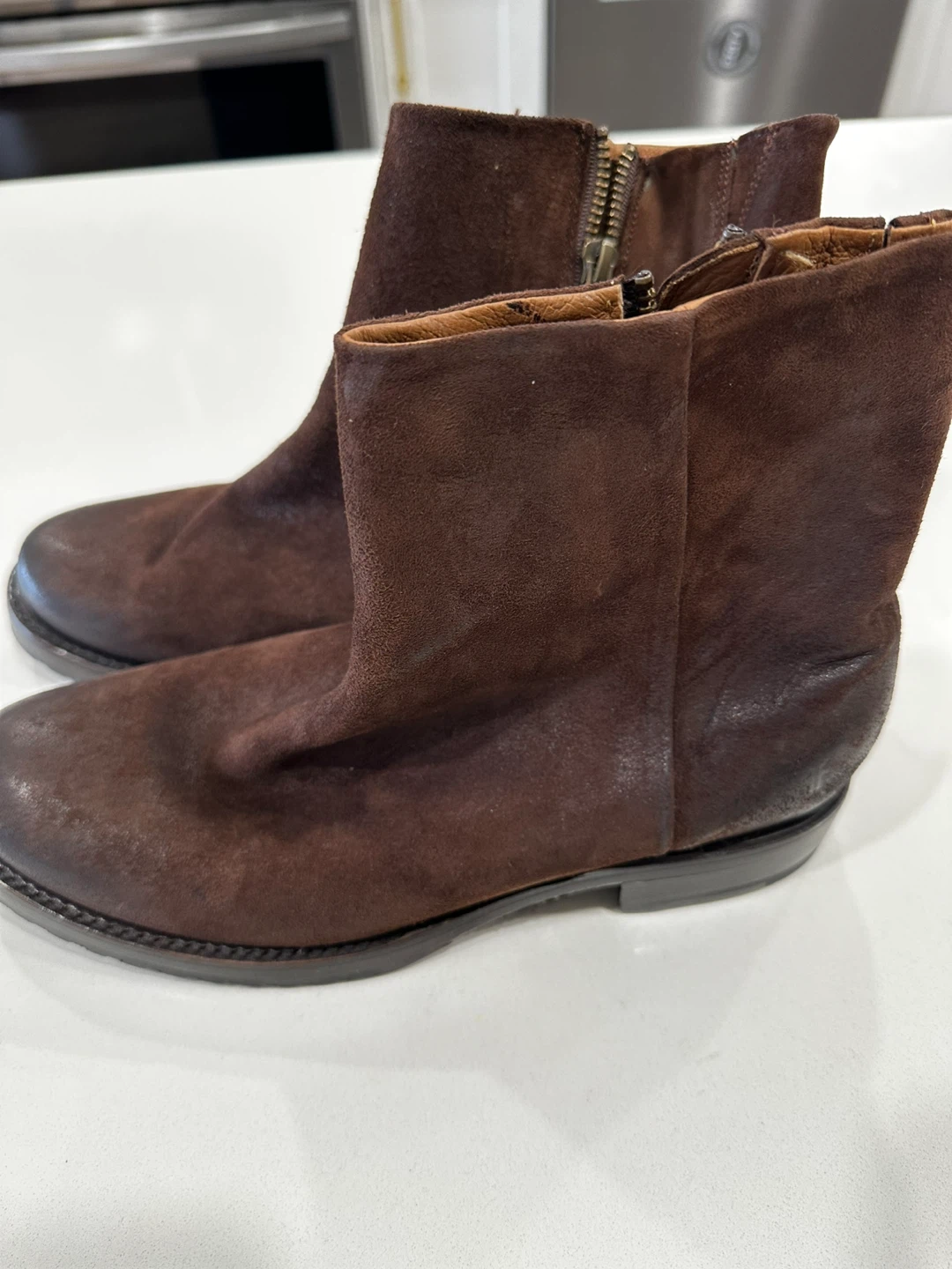 FRYE Brown Suede Zip Ankle Boots - Women's Size 7.5 - photo 4
