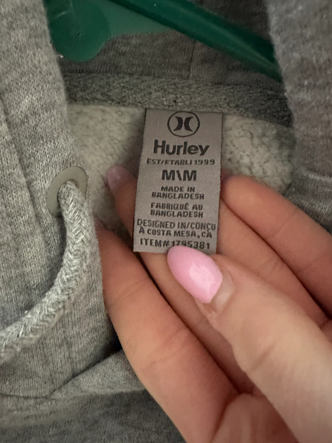 Grey Hurley Hoodie Size M - photo 2