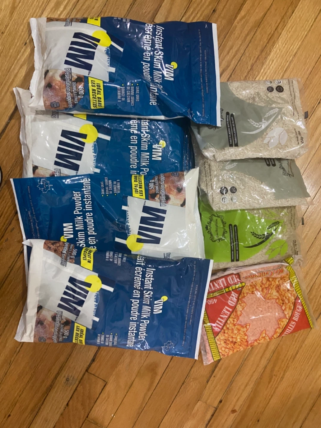 VIM Instant Skim Milk Powder (4x 500g bags) + Rice + Lentils
