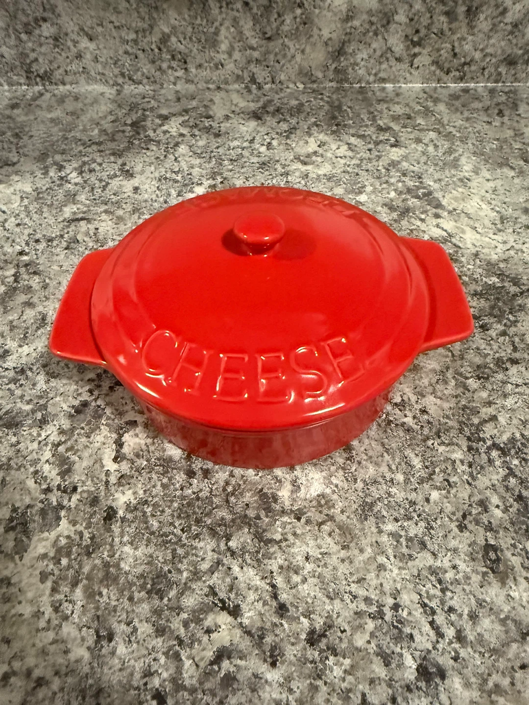 Red Ceramic Brie Baker with Lid