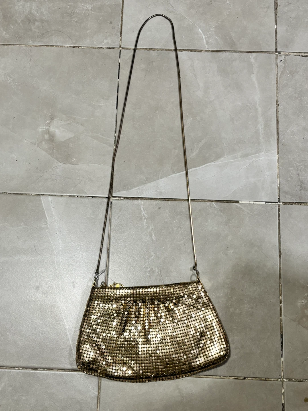 Gold Mesh Clutch Purse with Chain Strap - photo 4