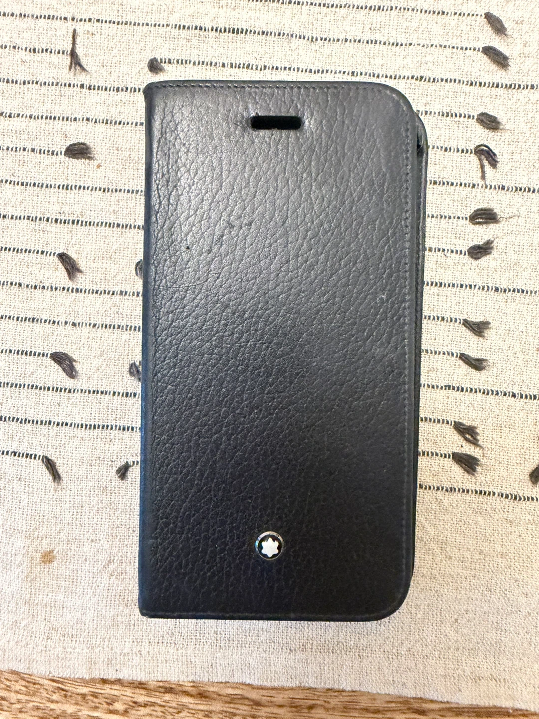 Montblanc Black Leather Flip Case for iPhone 6/6s
