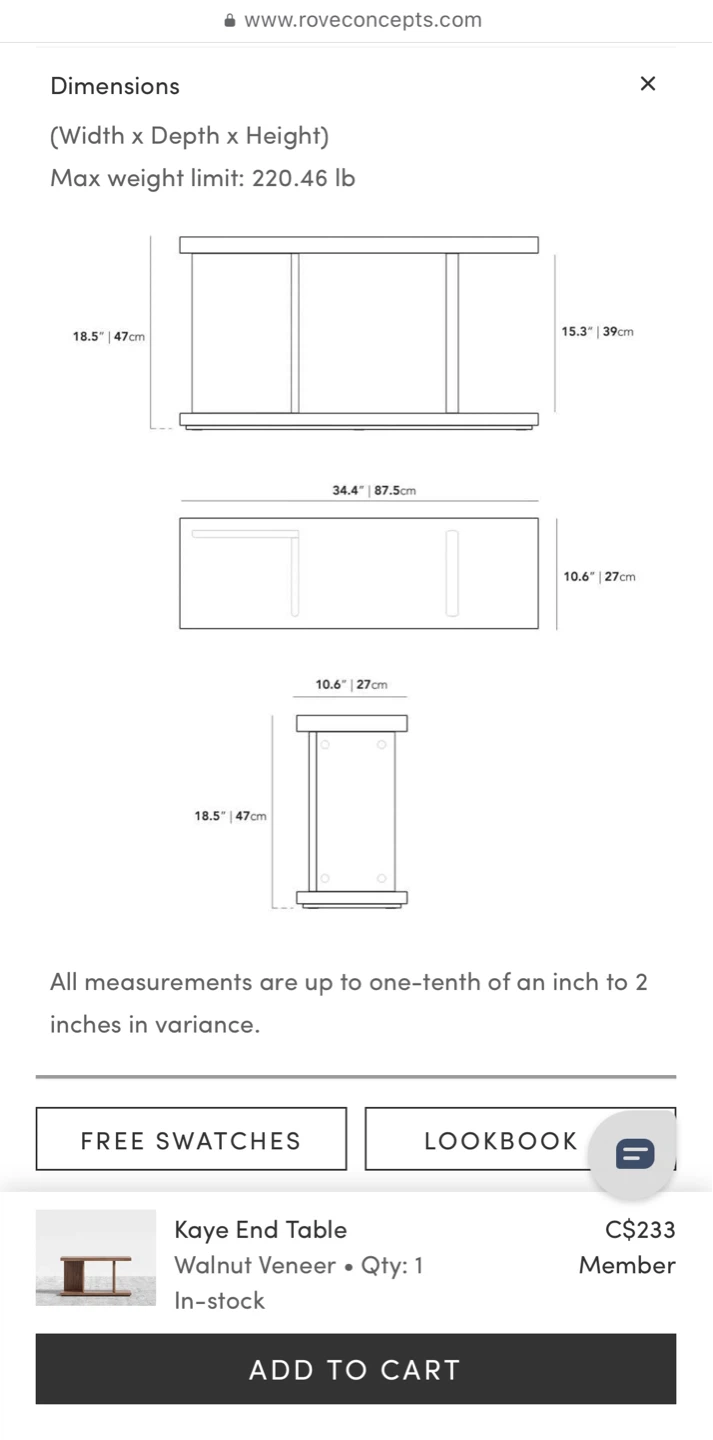 Rove Concepts Kaye End Table - Walnut Veneer - photo 3