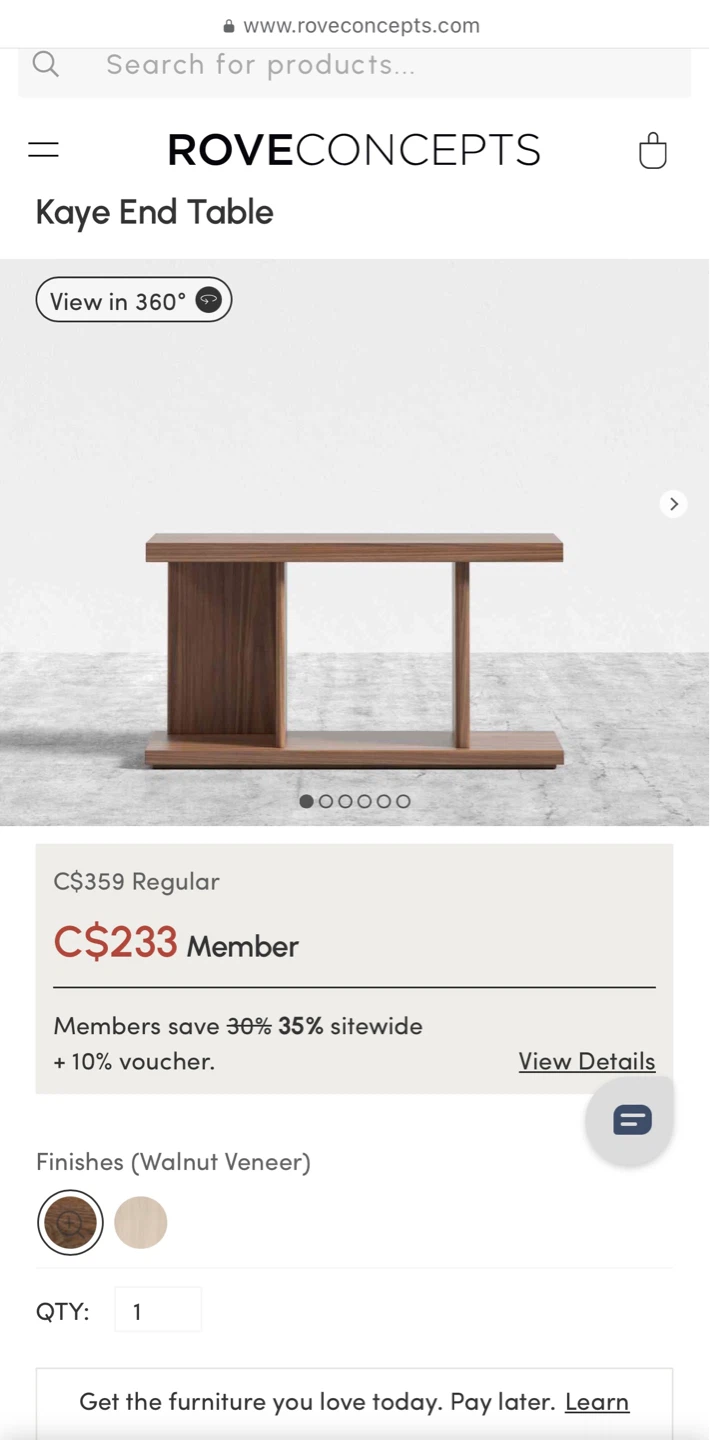 Rove Concepts Kaye End Table - Walnut Veneer - photo 2