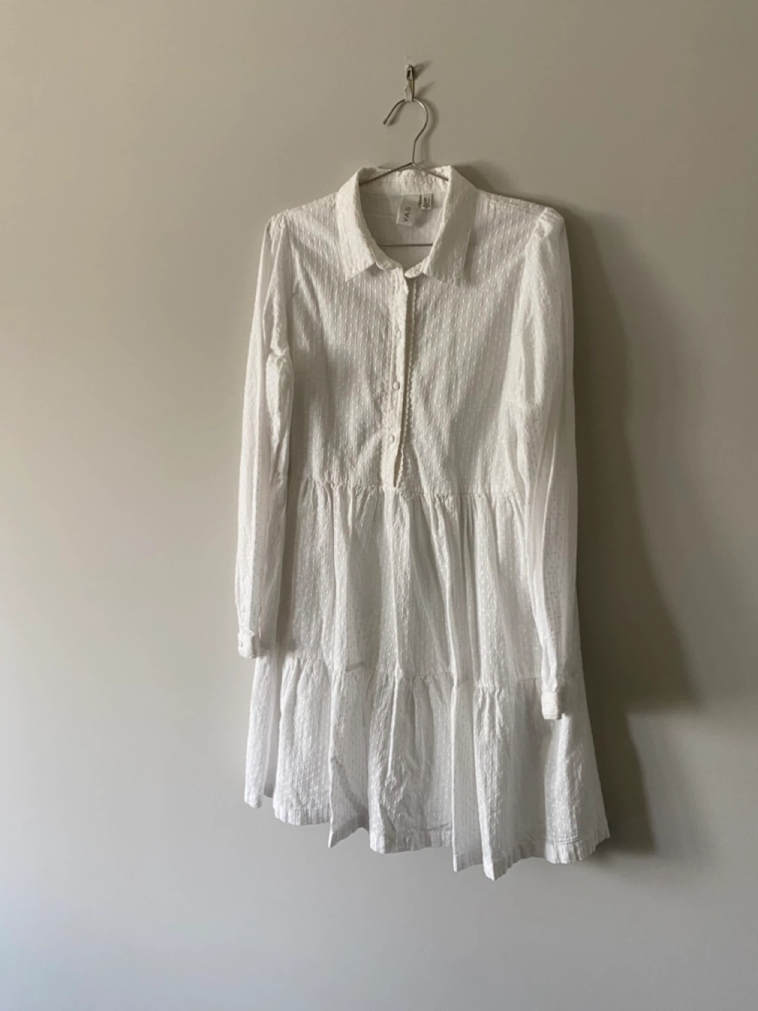 White YAS Tiered Midi Dress