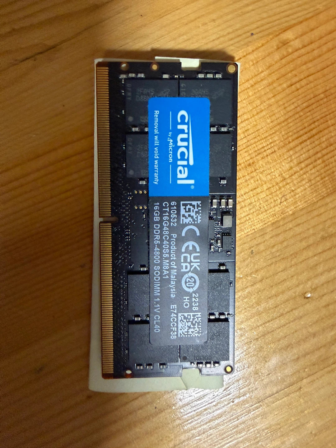 Crucial 16GB DDR5-4800 SODIMM Laptop RAM