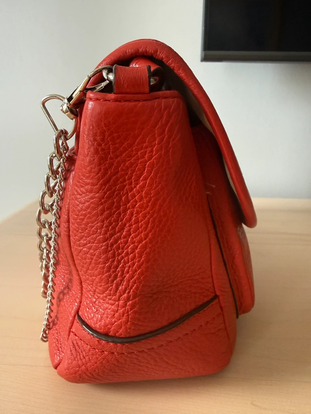 Red Leather Coach Crossbody Bag CHAIN not included - photo 2
