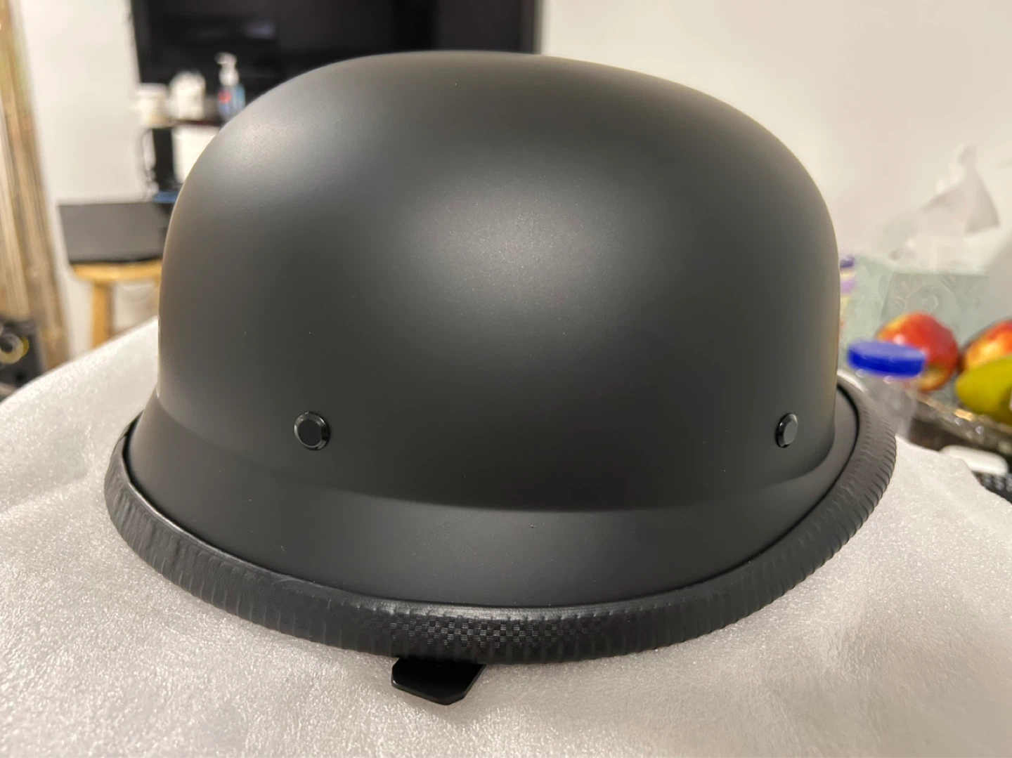 DOT Certified Matte Black Motorcycle Helmet with Goggles - photo 3