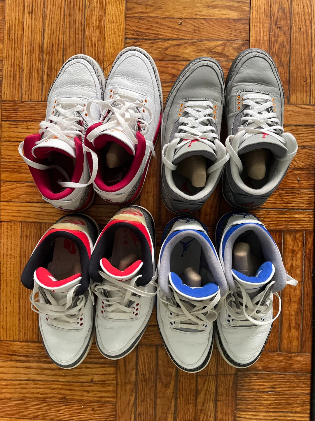 $110 for 4 Air Jordan 3, men’s 8