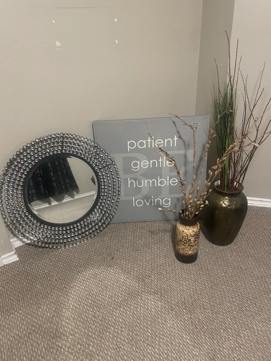Decorative Mirror and Wall Art Set