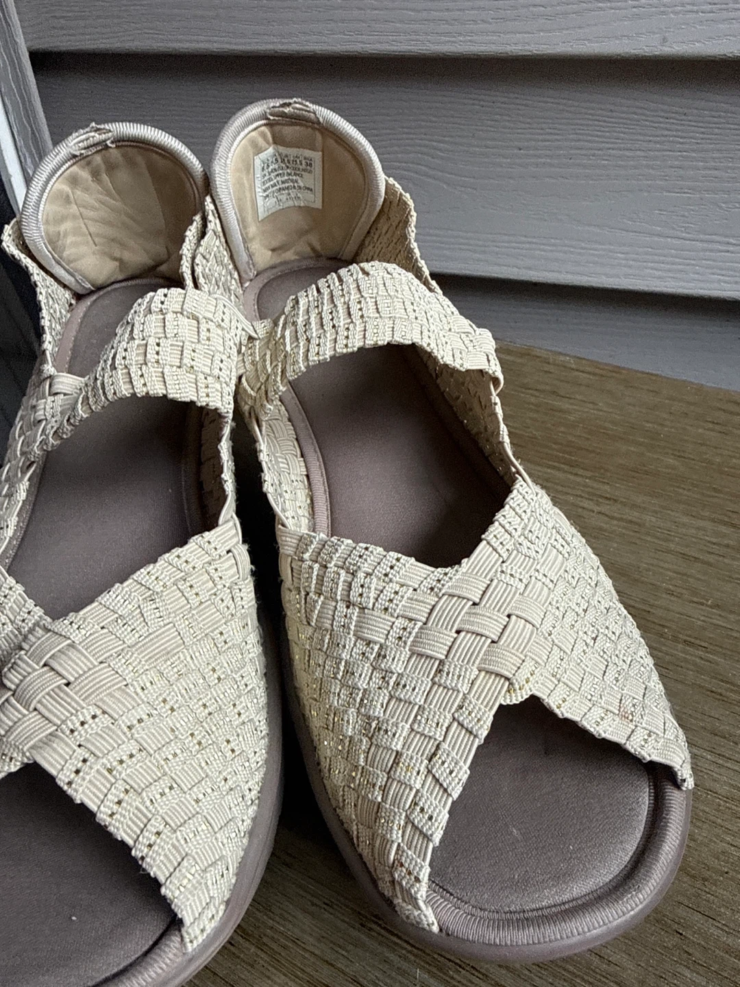 Skechers Women's Tan Woven Wedge Sandals Size 8.5 - photo 2
