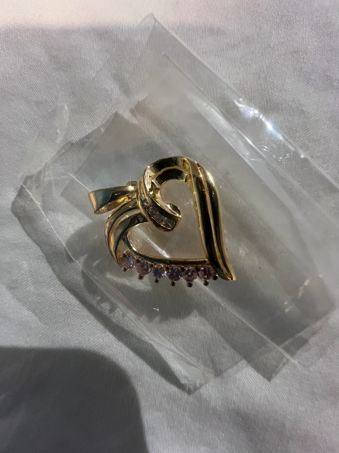 Heart Pendant with Pink Stones - photo 3