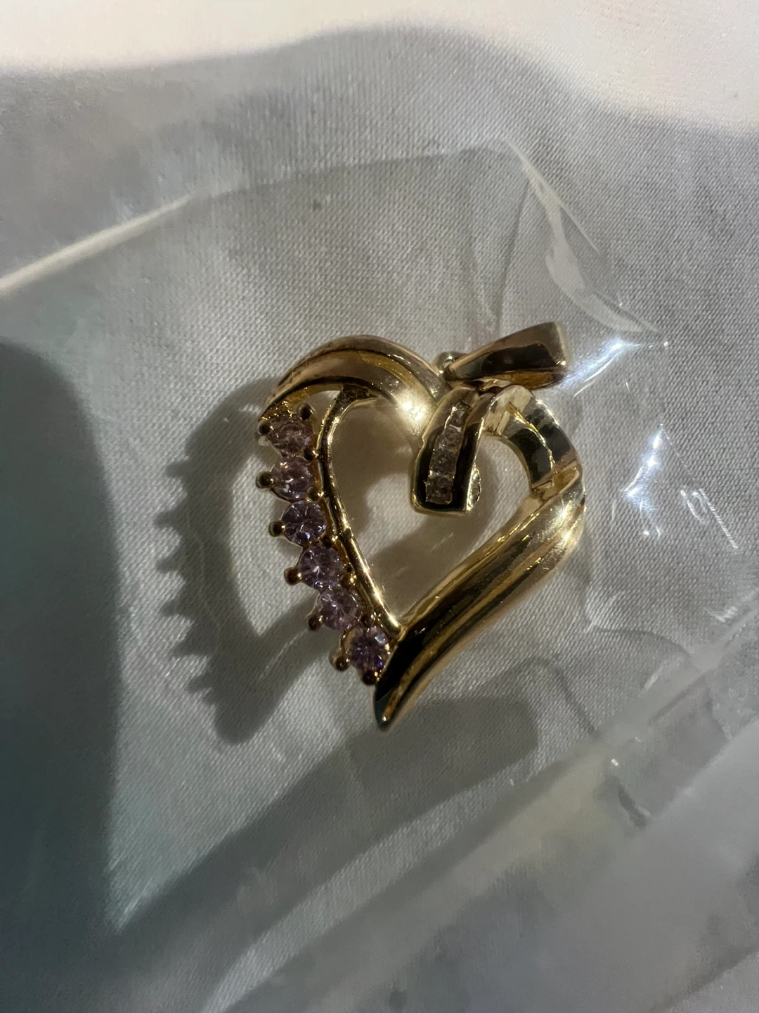 Heart Pendant with Pink Stones - photo 2