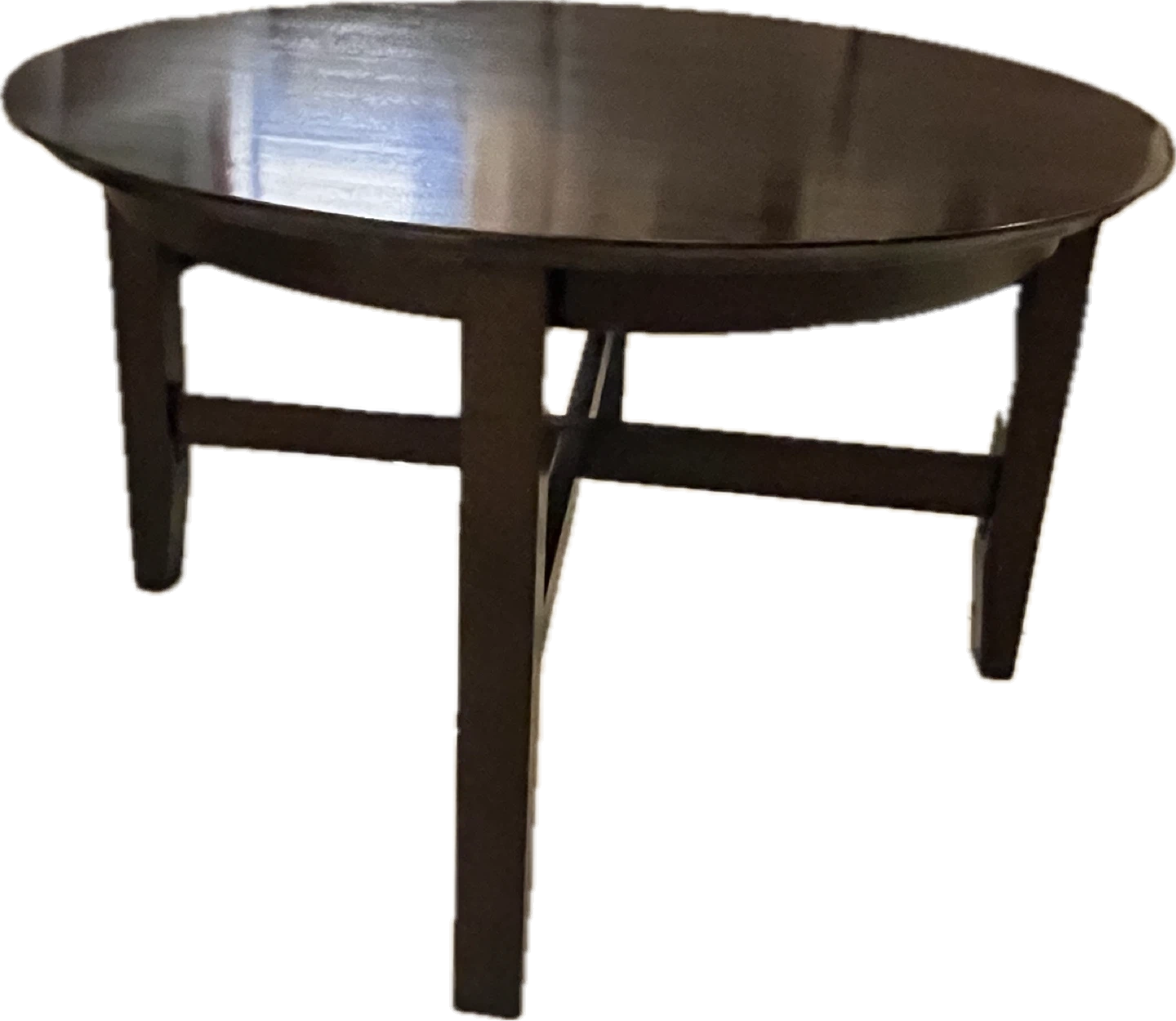 Dark Wood Round Coffee Table - photo 2