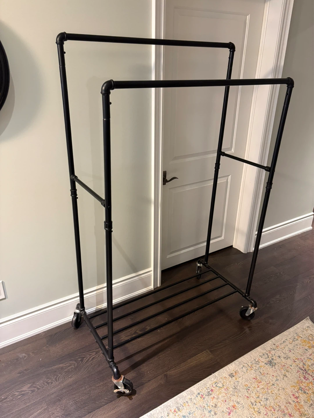 Black Metal Rolling Garment Rack - photo 2