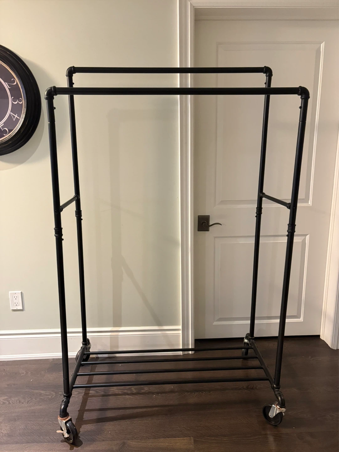 Black Metal Rolling Garment Rack