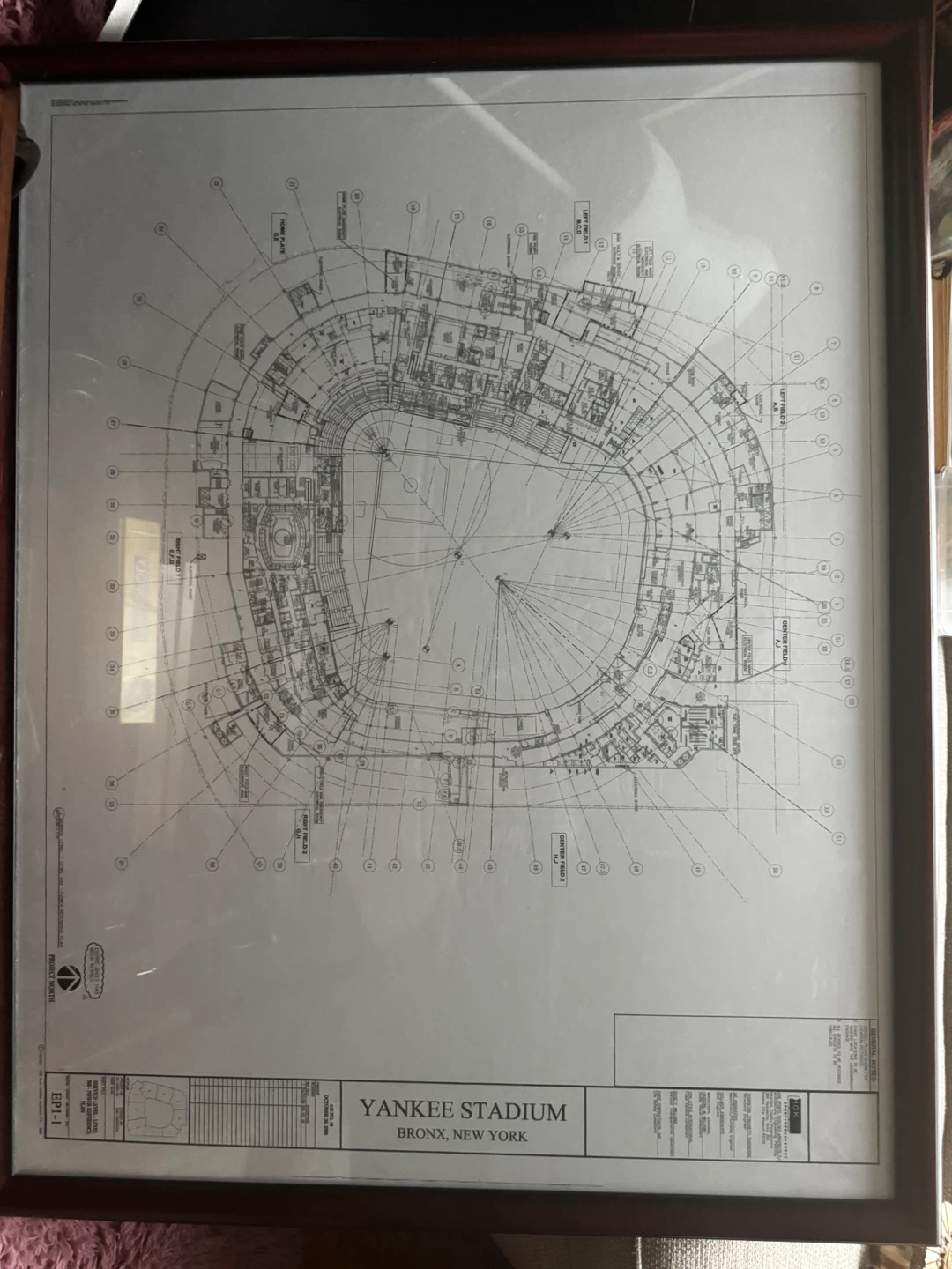 Yankee Stadium original architectural  Plan Blueprint - photo 2