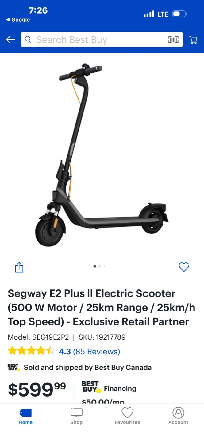 Segway E2 Plus II Electric Scooter