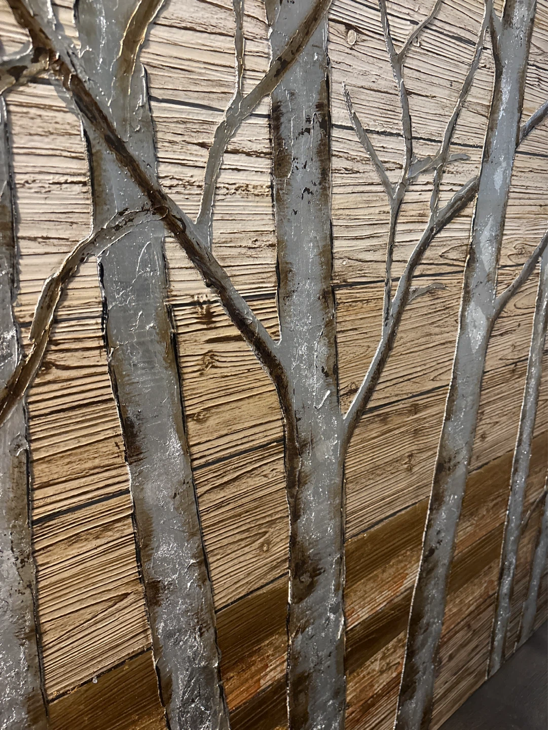 Textured Birch Tree Wall Art - photo 2