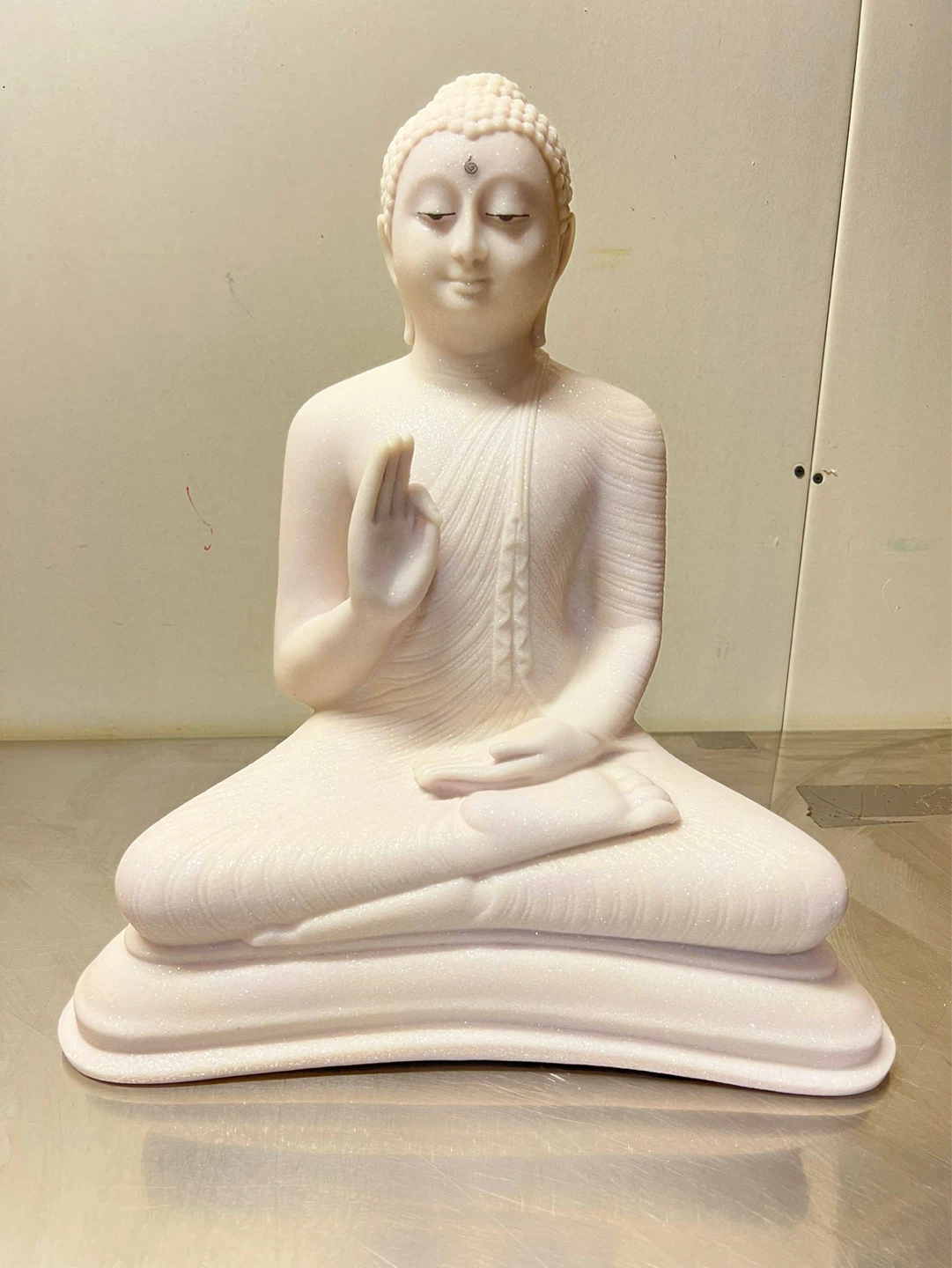White Sitting Buddha Statue - photo 2
