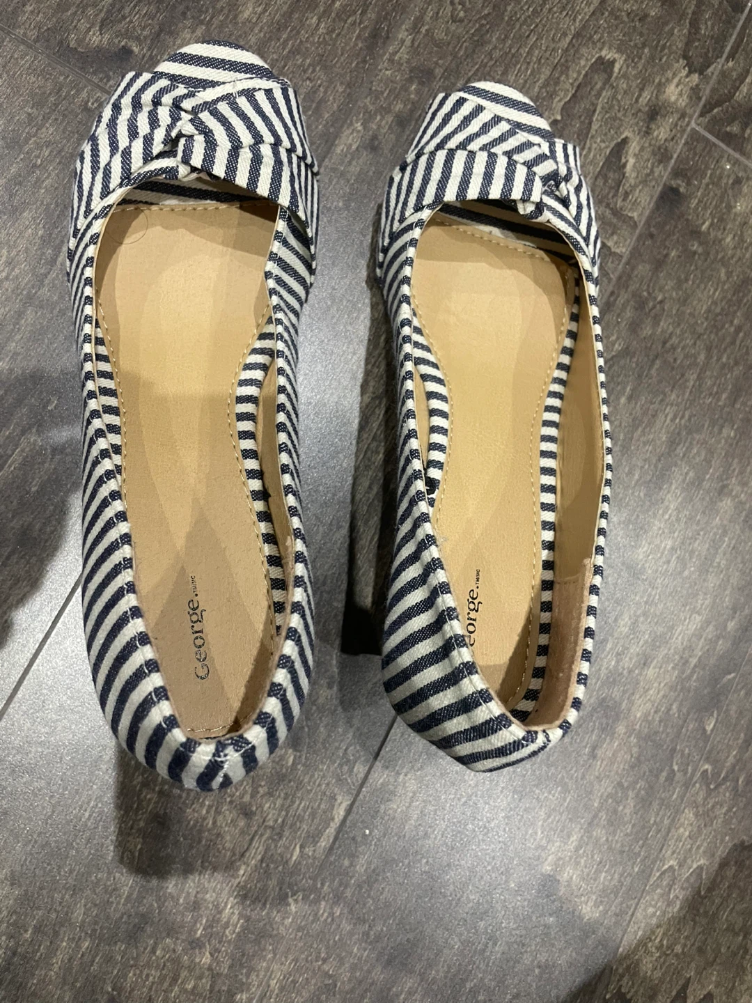 George Women's Striped Wedge Flats