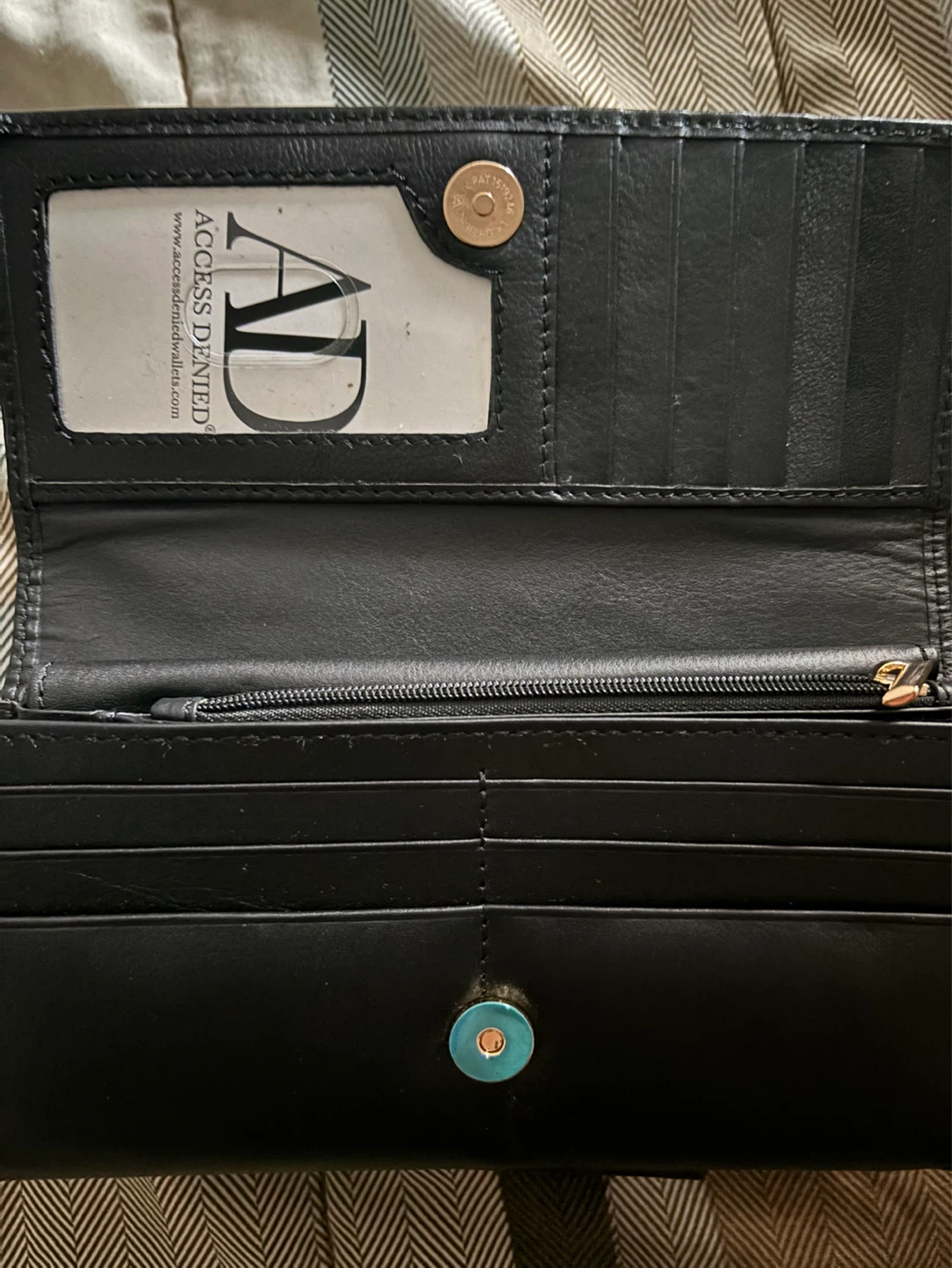 Access Denied Black Leather Clutch - Giftable in box Wallet - photo 3