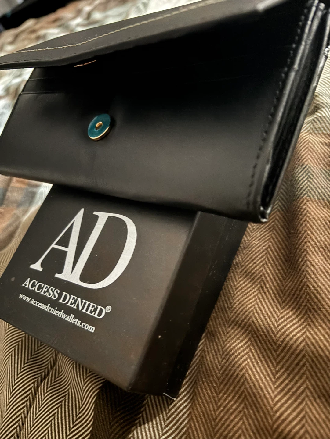 Access Denied Black Leather Clutch - Giftable in box Wallet - photo 2