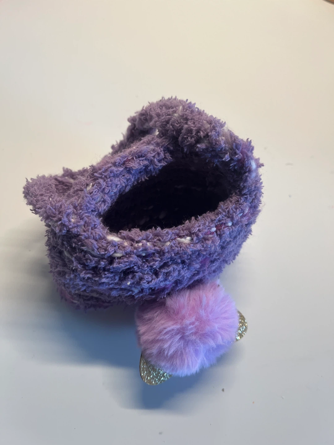 Purple Fuzzy Mini Bag with Pom Pom - photo 2