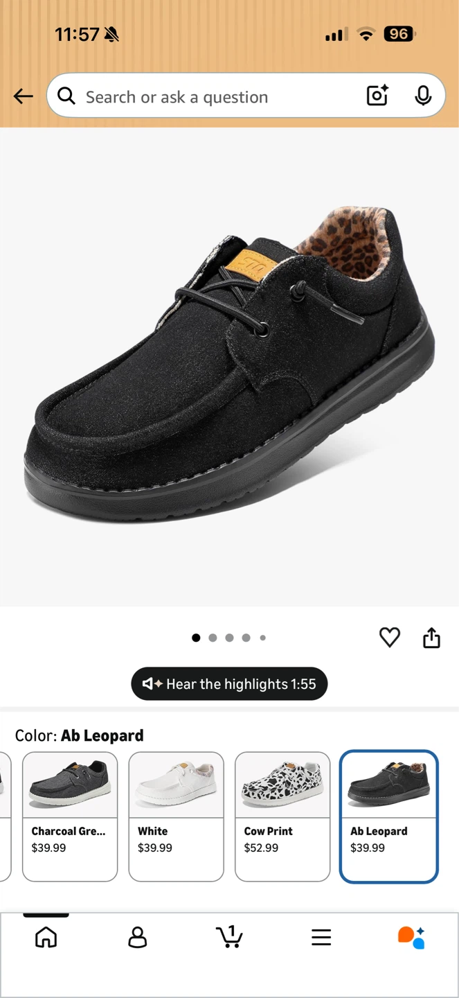 Hey Dude Wally "Ab Leopard" Shoes Size 9
