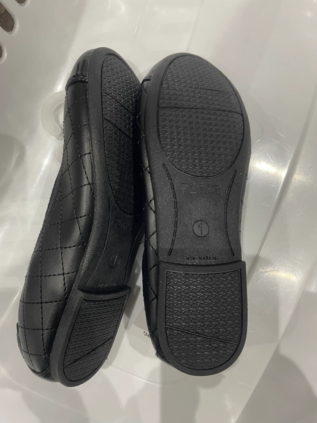 The Children's Place Black Quilted Ballet Flats Youth Size 1 - photo 3