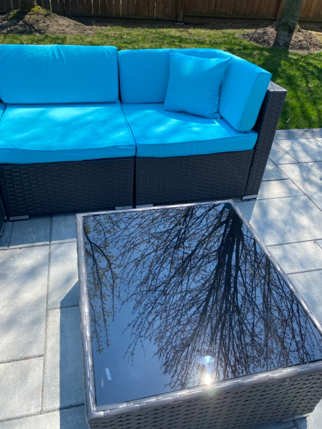 Wicker Sectional Patio Furniture Set with Coffee Table