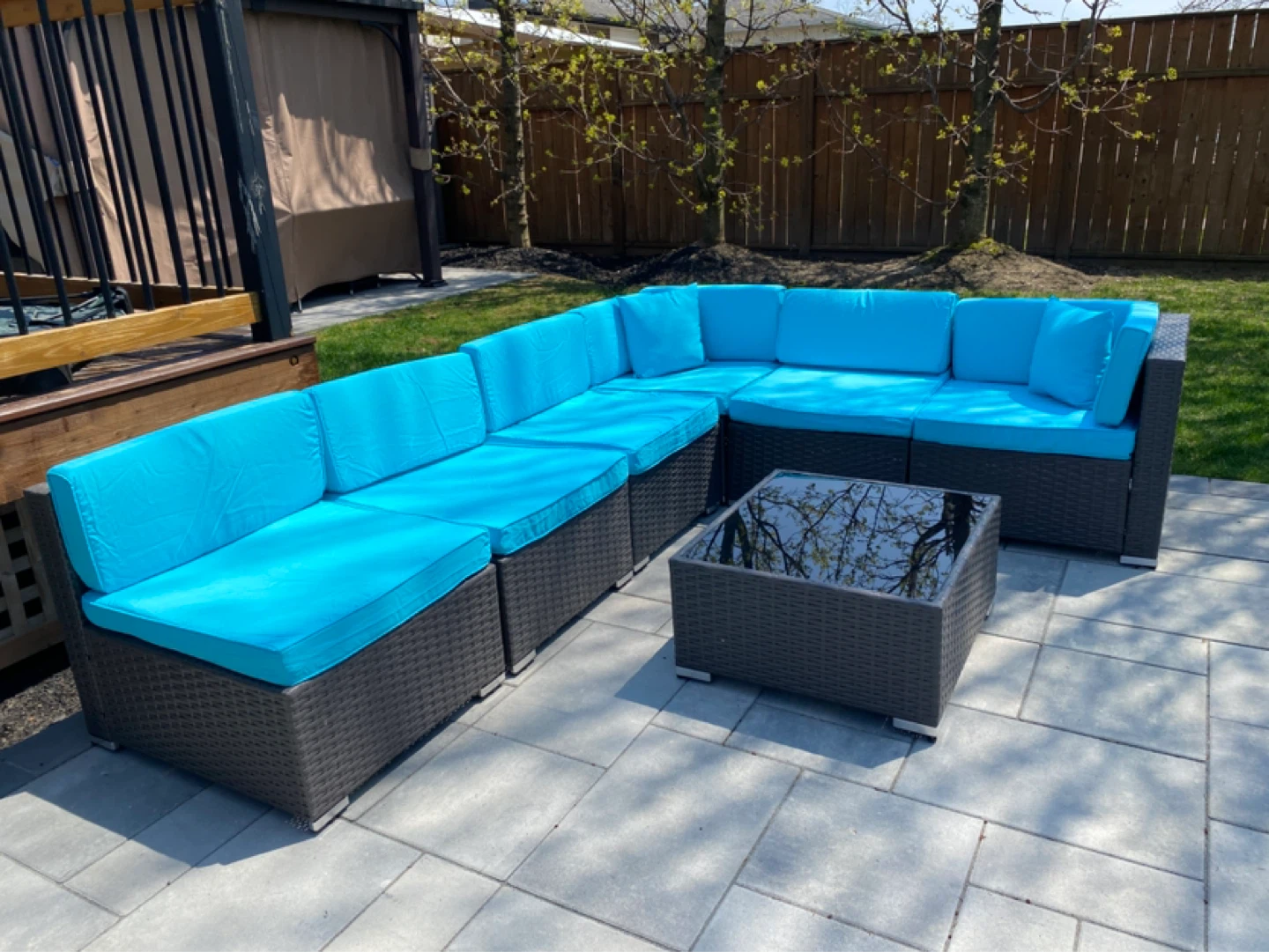Wicker Sectional Patio Furniture Set with Coffee Table - photo 3