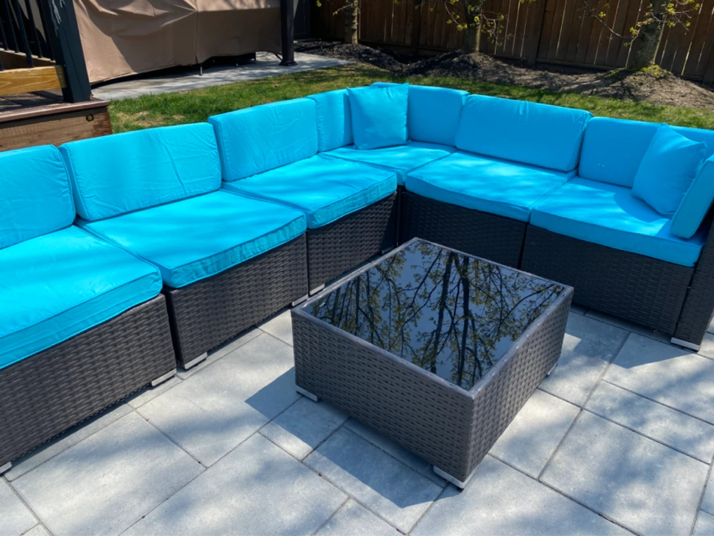 Wicker Sectional Patio Furniture Set with Coffee Table - photo 4