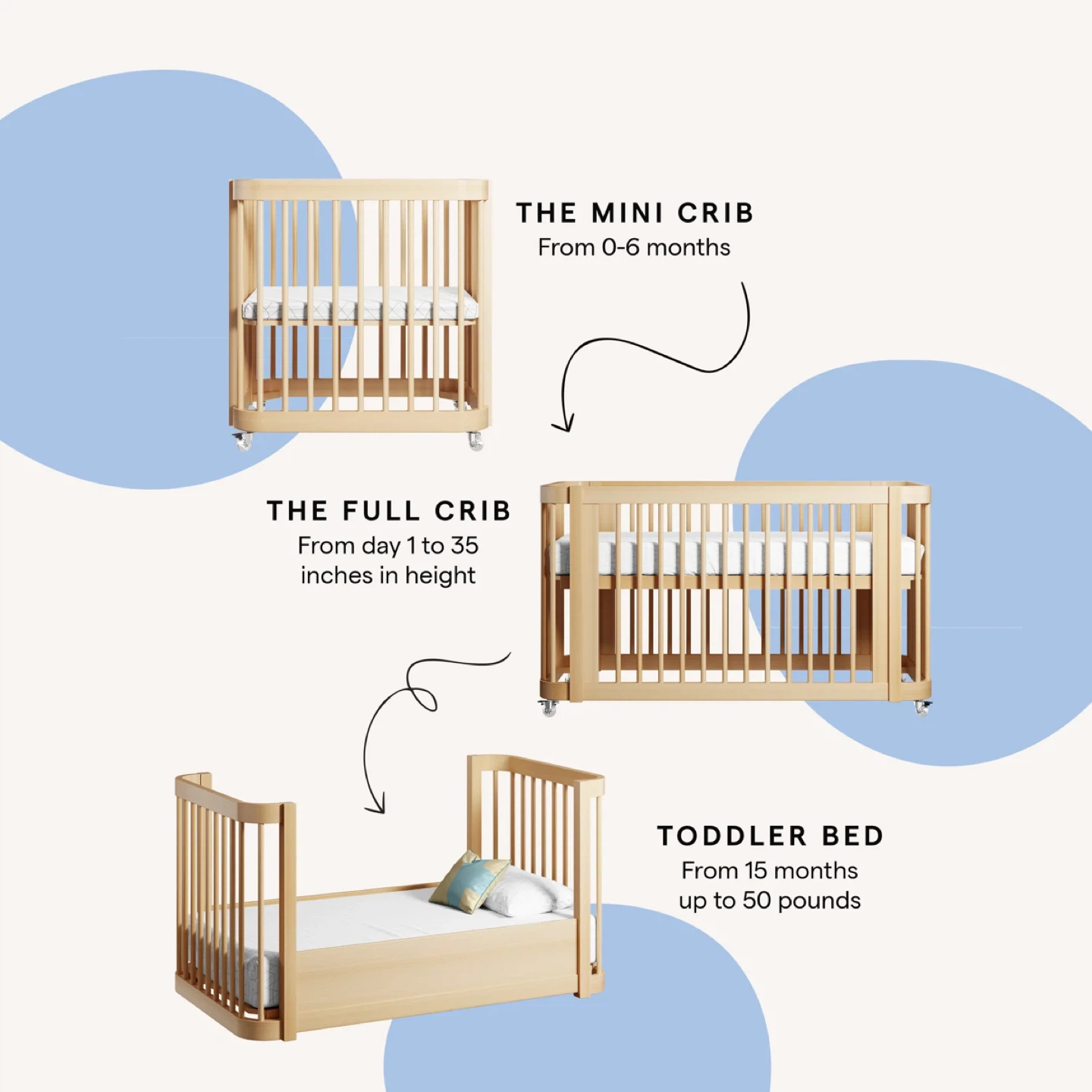 Nestig “The Wave” 3-in-1 Crib