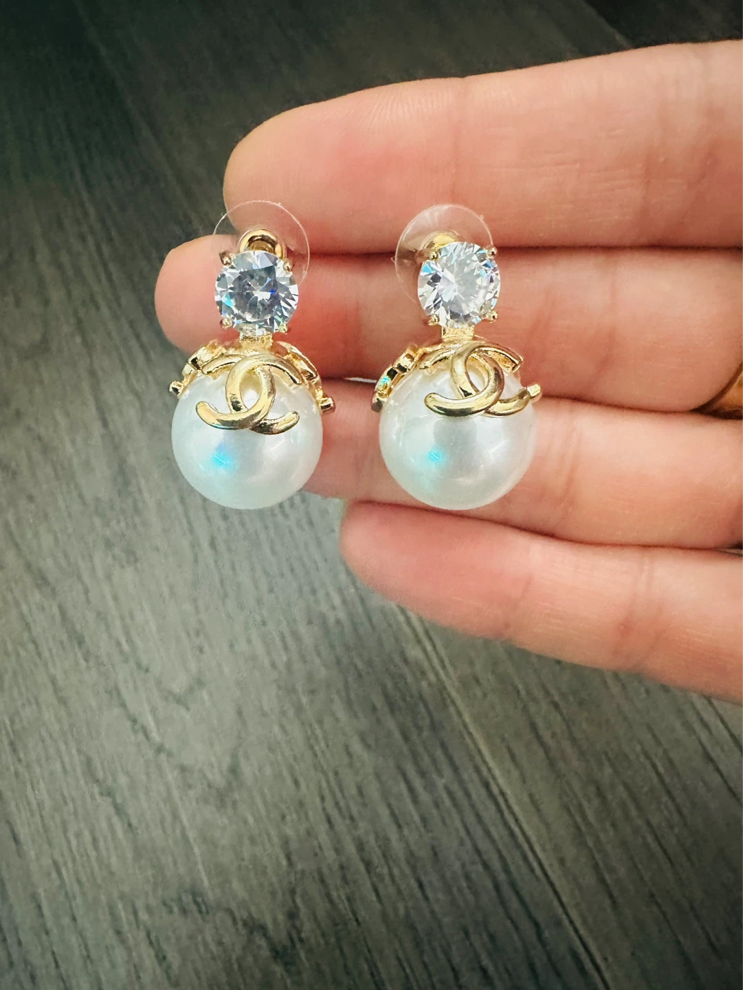Pearl and Crystal Stud Earrings