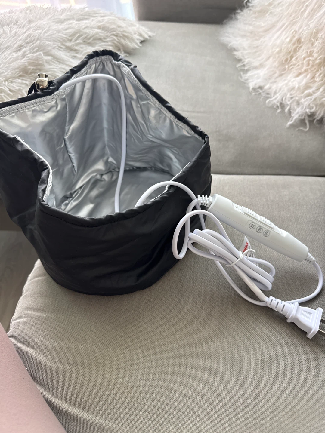 Black Hair Steamer Cap with Heating Tool