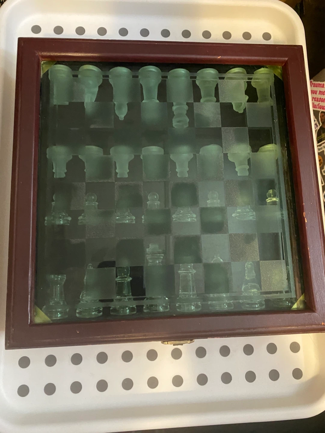 Glass Chess Set with Wooden Box - photo 2