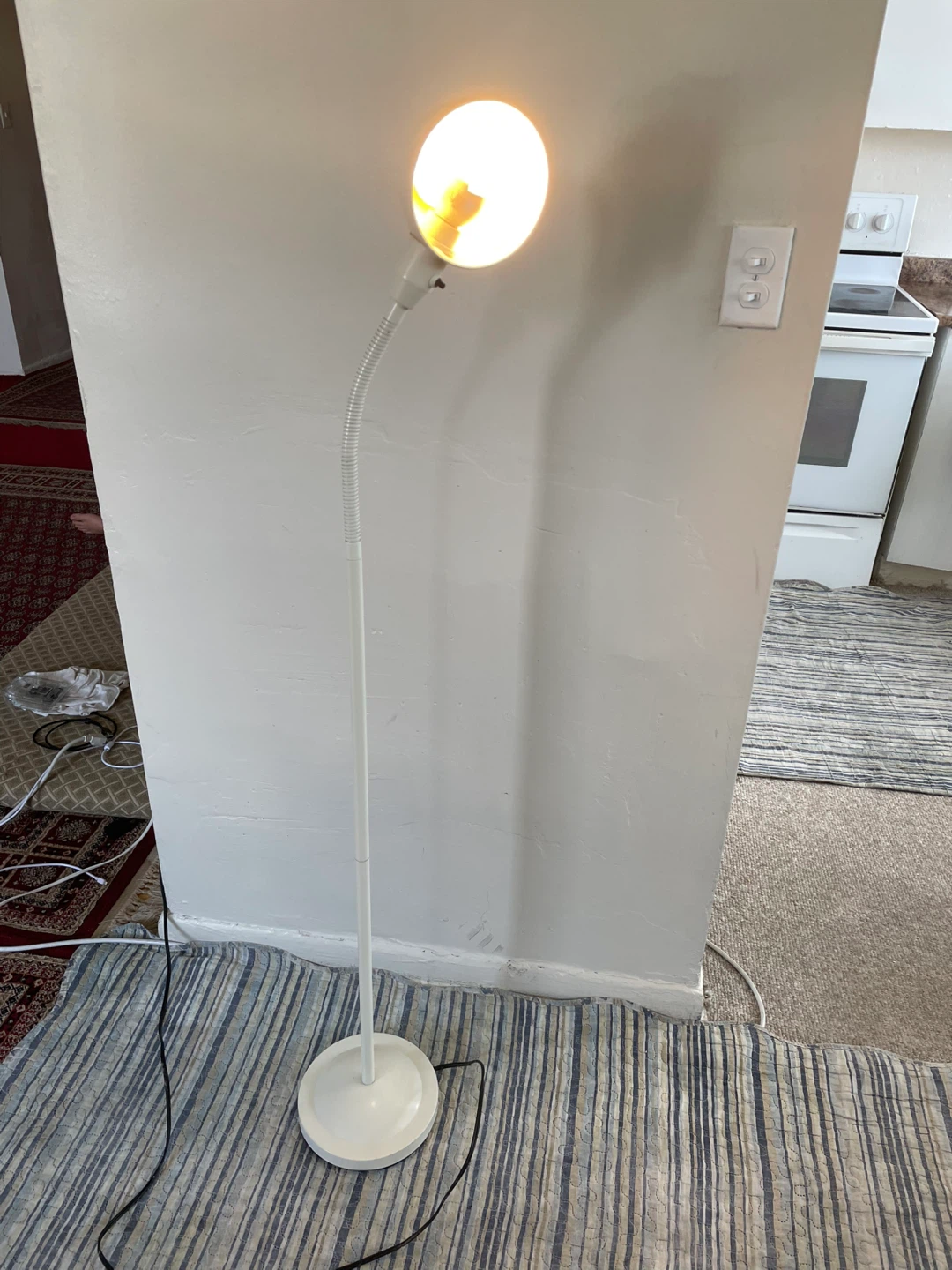 White Floor Lamp with Adjustable Neck