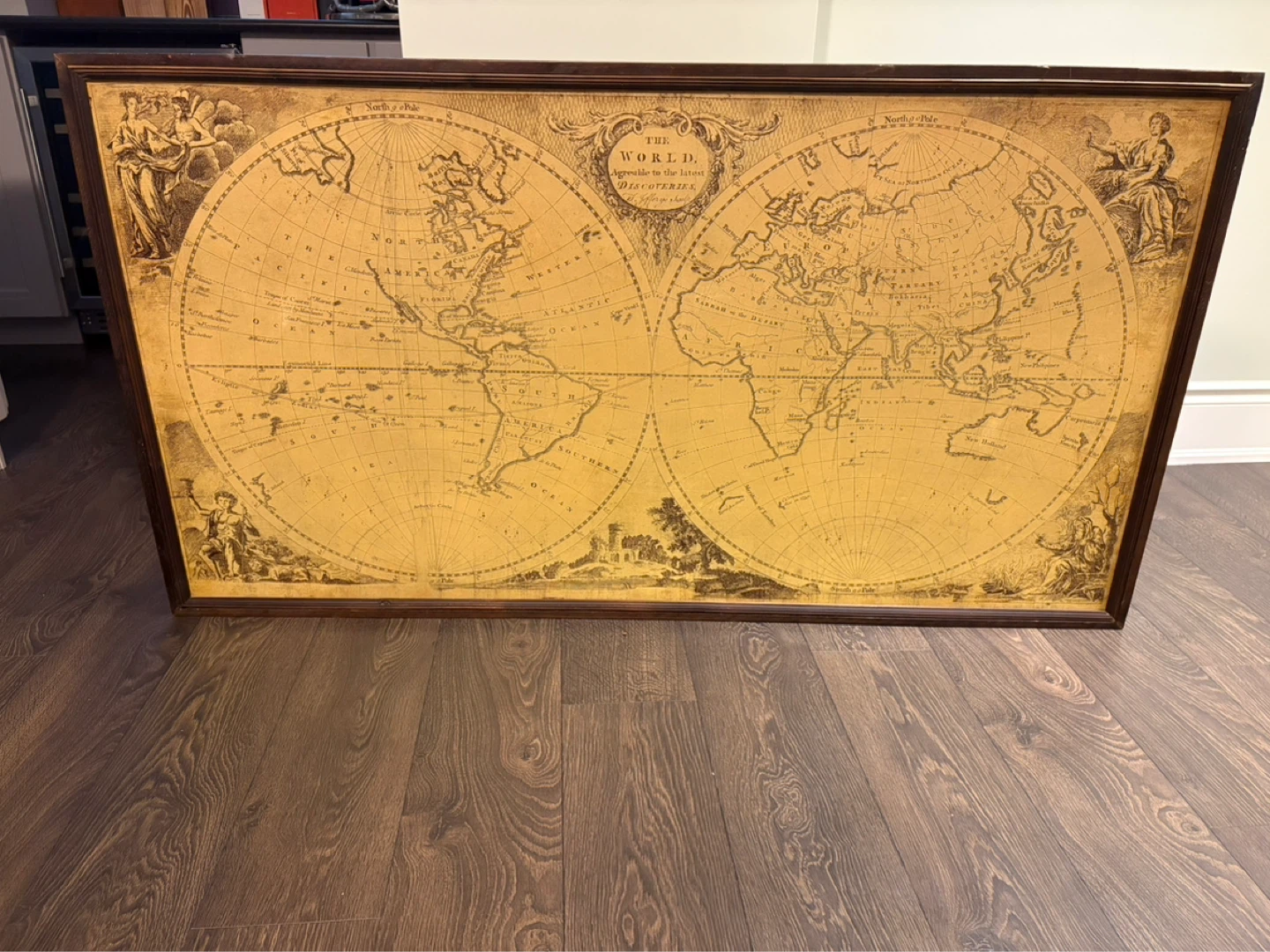 Framed World Map Wall Art