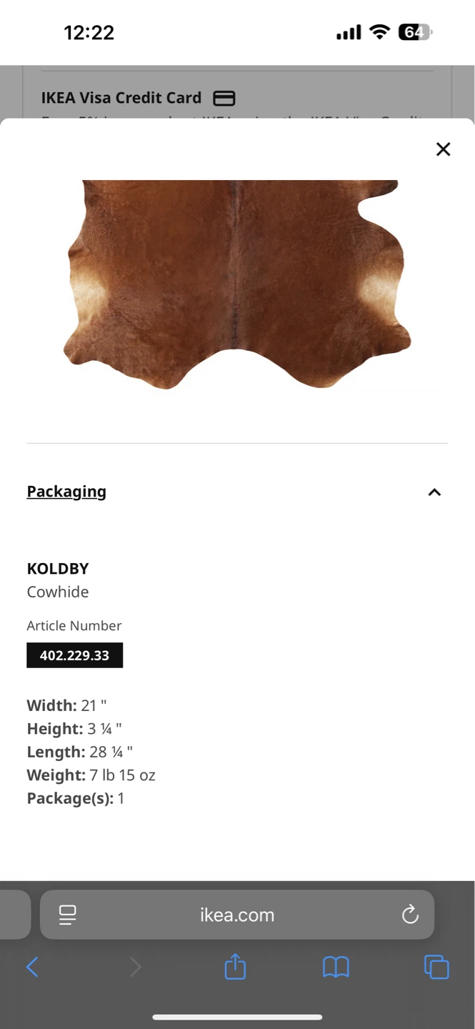IKEA KOLDDBY Cowhide Rug - Brown - photo 4