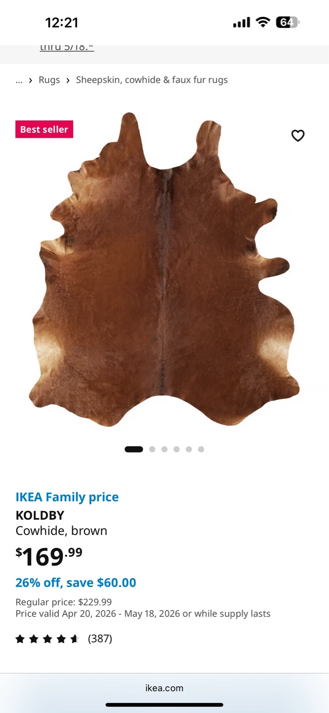 IKEA KOLDDBY Cowhide Rug - Brown - photo 3