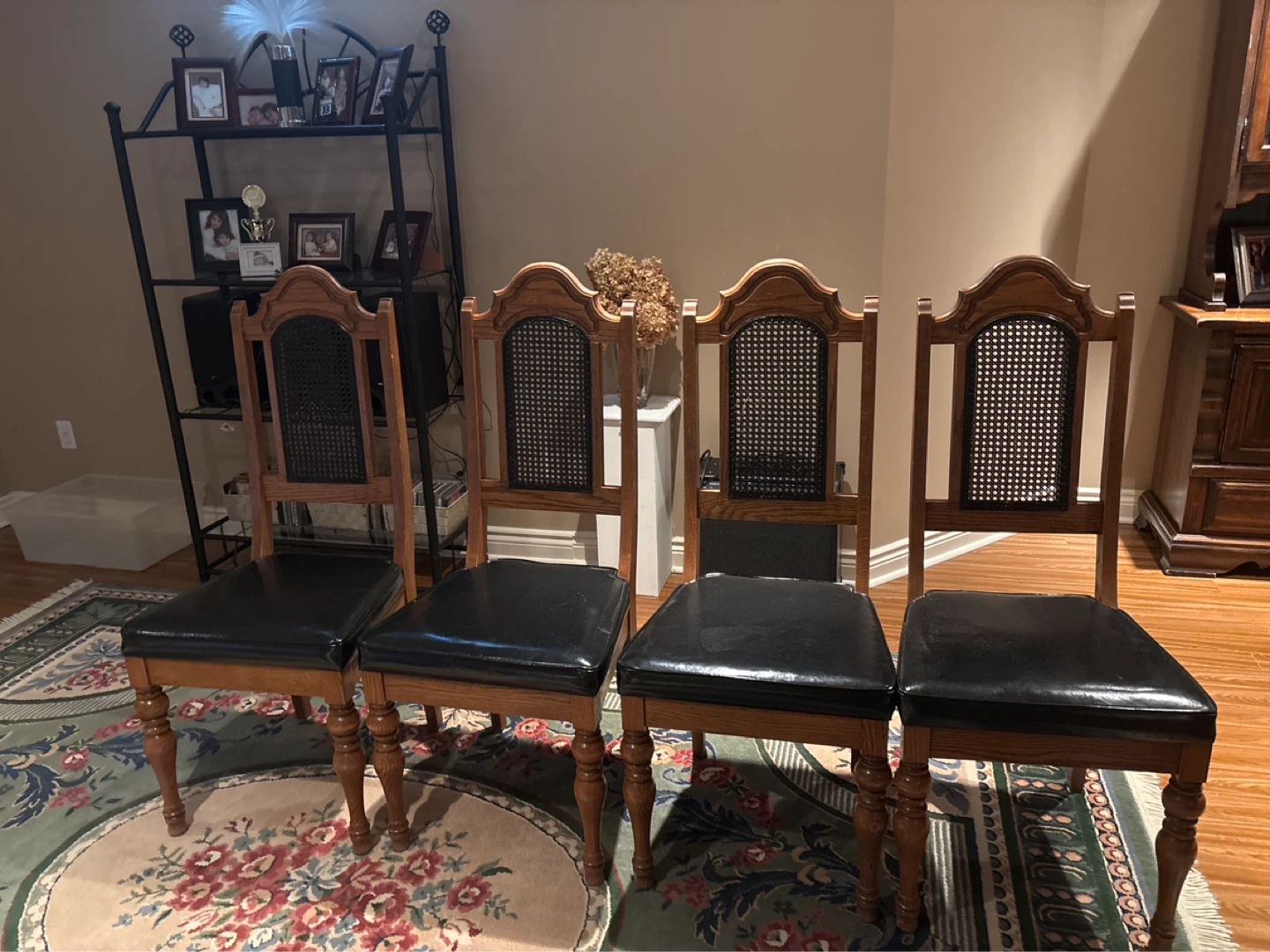Set of 4 Dining Chairs with Cane Backs
