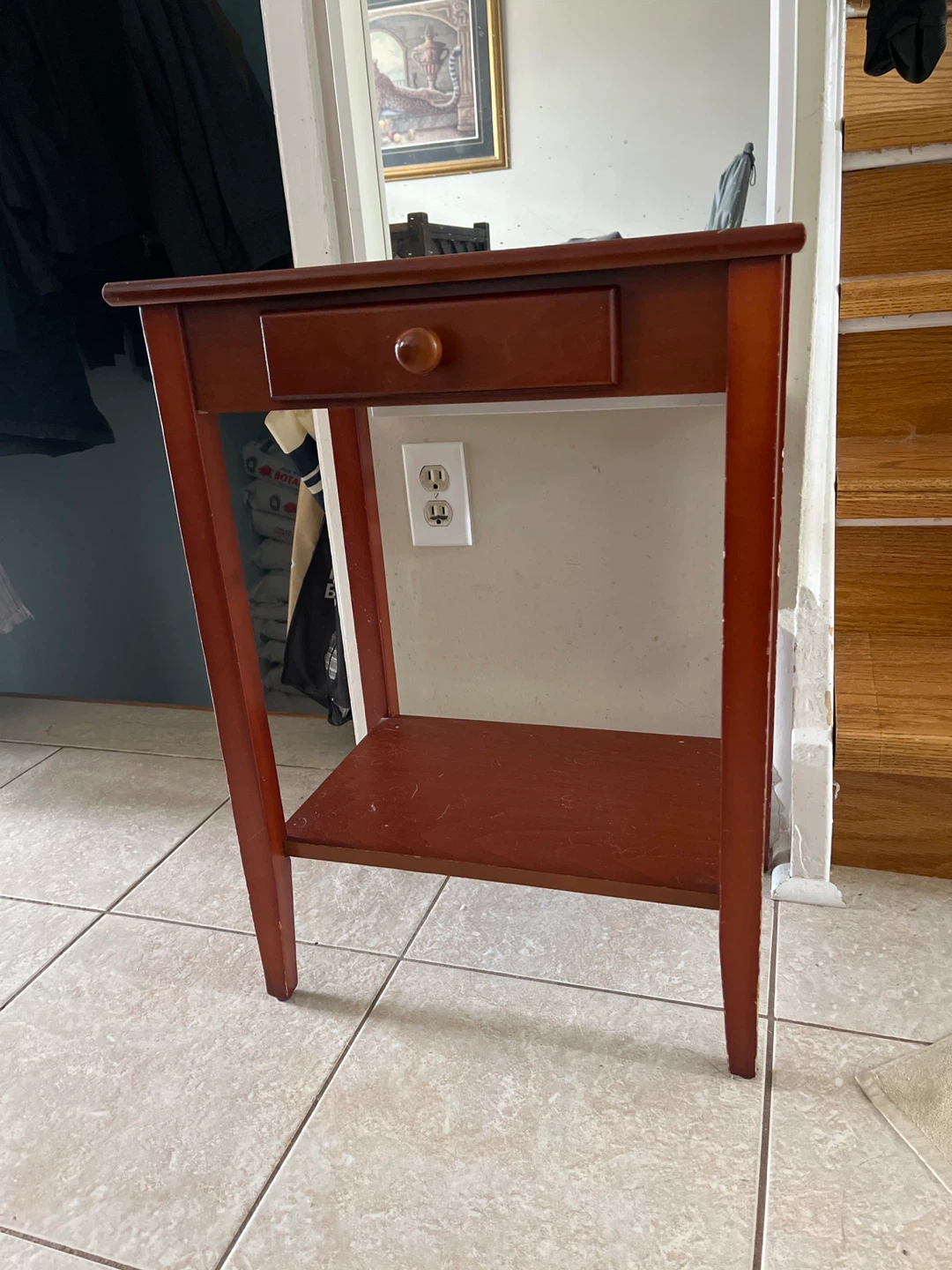 Wooden End Table with Drawer