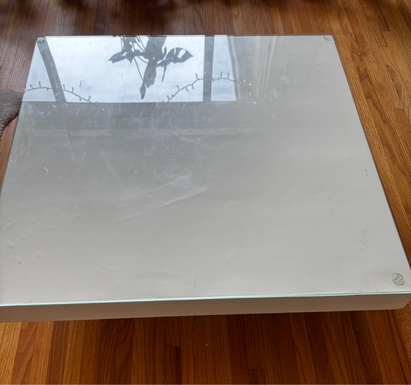 White Coffee Table with Glass Top - photo 2