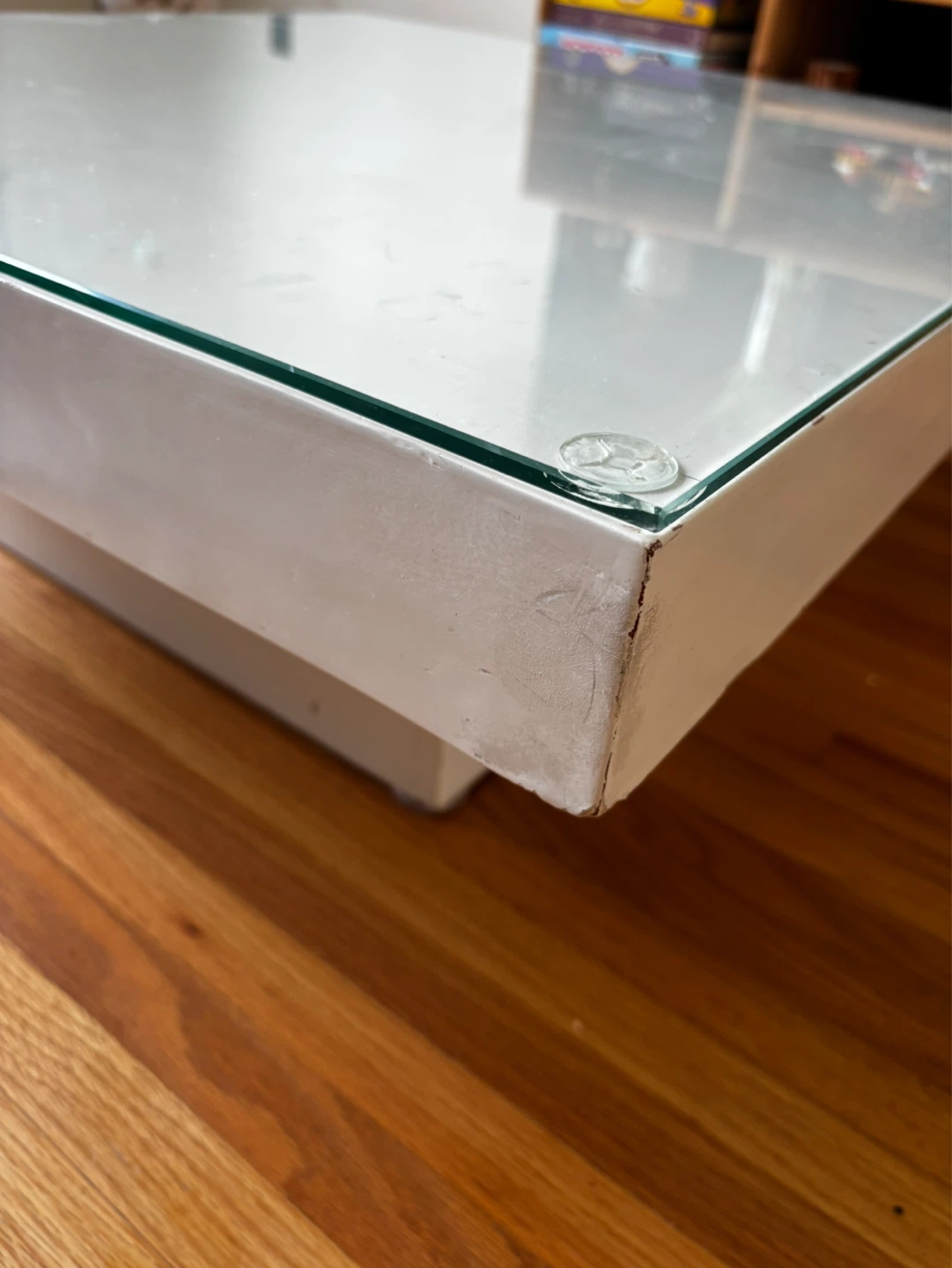 White Coffee Table with Glass Top - photo 4