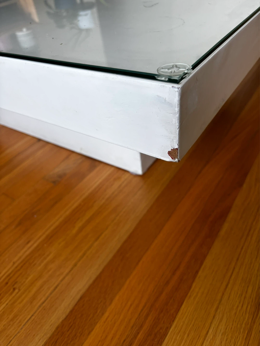 White Coffee Table with Glass Top - photo 5