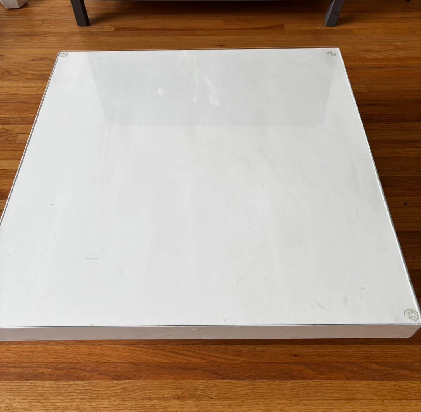 White Coffee Table with Glass Top - photo 3