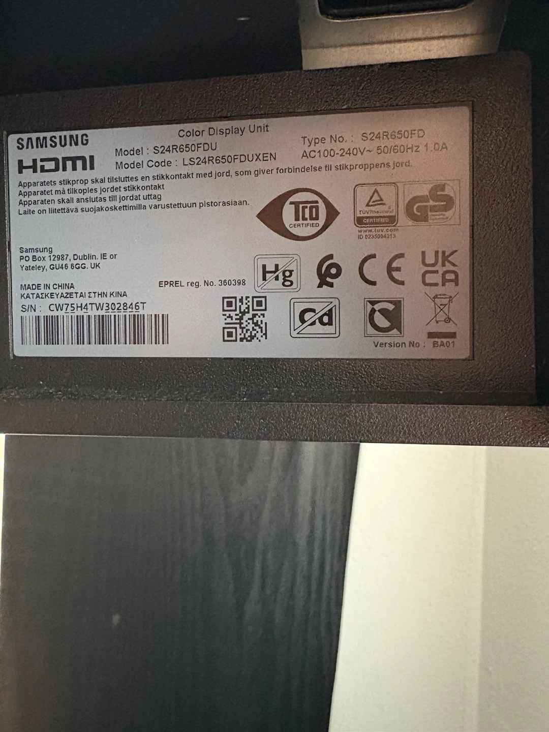 Samsung S24R650FD 24" Monitor - photo 3