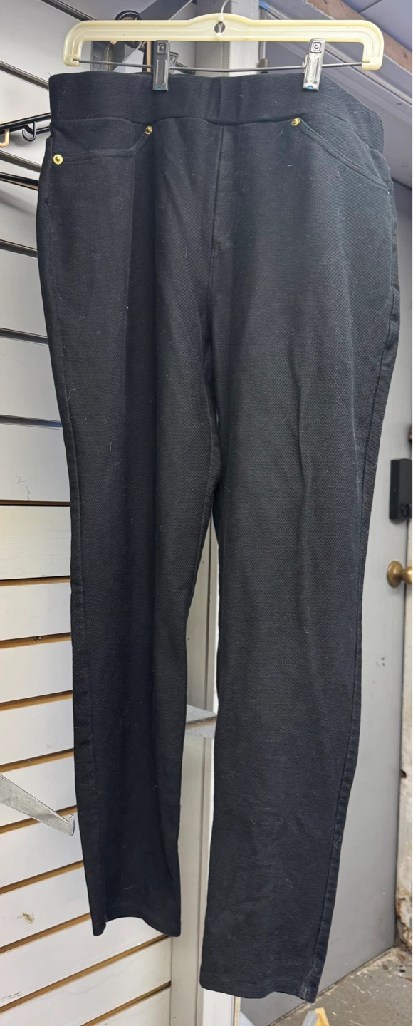 Michael Kors Black Stretch Cotton Blend Pants Size L